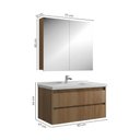Ver imagem 3 de Conjunto de Banheiro Gabinete com Pia e Espelheira 2 Portas 2 Gavetas 82cm Multimóveis CR10173 Noce