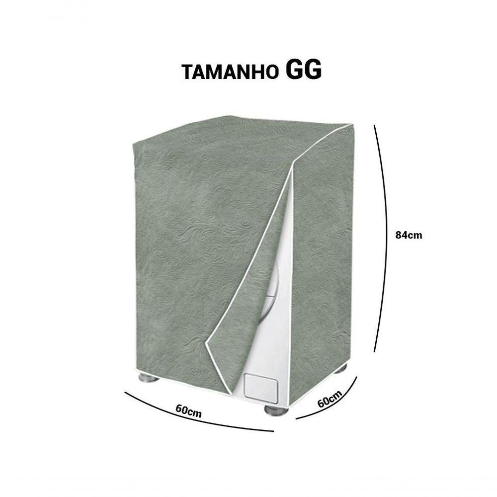 Capa Maquina de Lavar Flanelada Bege Perolizada Gg - 2