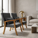 Ver imagem 3 de Kit 2 Poltronas Jade Linho Premium Escritório Recepção Sala de Estar Decorativa:chumbo