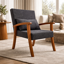 Ver imagem 1 de Kit 2 Poltronas Jade Linho Premium Escritório Recepção Sala de Estar Decorativa:chumbo