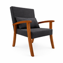 Ver imagem 2 de Kit 2 Poltronas Jade Linho Premium Escritório Recepção Sala de Estar Decorativa:chumbo