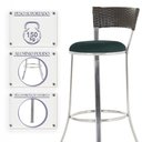 Ver imagem 4 de Jogo de Mesa Bistrô com Tampo de Vidro Redondo 4 Banquetas em Alumínio e Fibra Sintética Argila