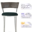 Ver imagem 3 de Jogo de Mesa Bistrô com Tampo de Vidro Redondo 4 Banquetas em Alumínio e Fibra Sintética Argila