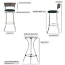 Ver imagem 2 de Jogo de Mesa Bistrô com Tampo de Vidro Redondo 4 Banquetas em Alumínio e Fibra Sintética Argila