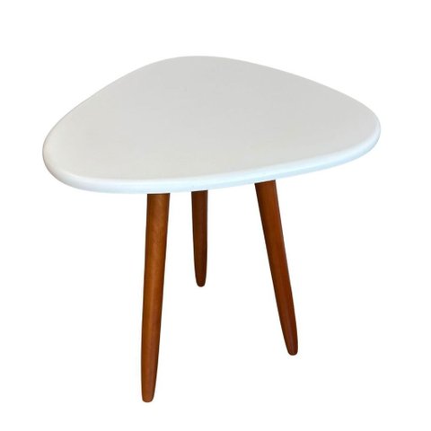 Mesinha de Canto Pé Palito Retrô MDF 52cm:Branco