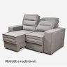 Sofá Retrátil Reclinável 2 Lugares 1,70m Nápoles Cool Home Suede Cinza - 6