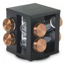 Ver imagem 1 de Porta Condimentos Giratório em Inox Bronze com 8 Peças 17 Cm - Mimo Style - Aj19185
