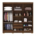 Ver imagem 3 de Guarda Roupa Roupeiro Casal Elegance com Espelhos 06 Portas 02 Gavetas Imbuia Rústico Vila Rica