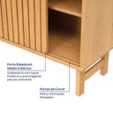 Ver mais imagens de Escrivaninha em L e Madeira Maciça 3 Gavetas Rattan e Portas Ripadas Magna CabeCasa MadeiraOriginals Bege/Mel