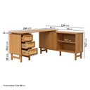 Ver imagem 4 de Escrivaninha Mesa de Escritório em L Ripada Madeira Maciça 150cm Magna CabeCasa MadeiraOriginals Bege Marrom Mel