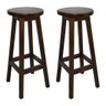 Kit 2 Banquetas Altas Madeira sem Encosto Cozinha Balcão Bancada Bar Imbuia - 1
