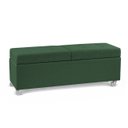 Ver imagem 3 de Recamier com Rodinhas Madri 1,40m Veludo Verde - Inova Decorações