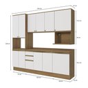 Ver imagem 3 de Armário de Cozinha Compacta Nicho Micro-ondas 100% Mdf 250cm Nogueira/branco Celeste Kappesberg