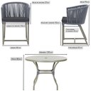 Ver imagem 2 de Mesa com 6 Cadeiras de Jantar Roma 120cm e Noronha em Alumínio Fendi Corda Náutica Estofado 11 Trama