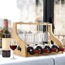 Adega Rack de Mesa e Bancada Para 4 Garrafas de Vinho e Suporte Porta 4 Taças Em Madeira Pinus - 2