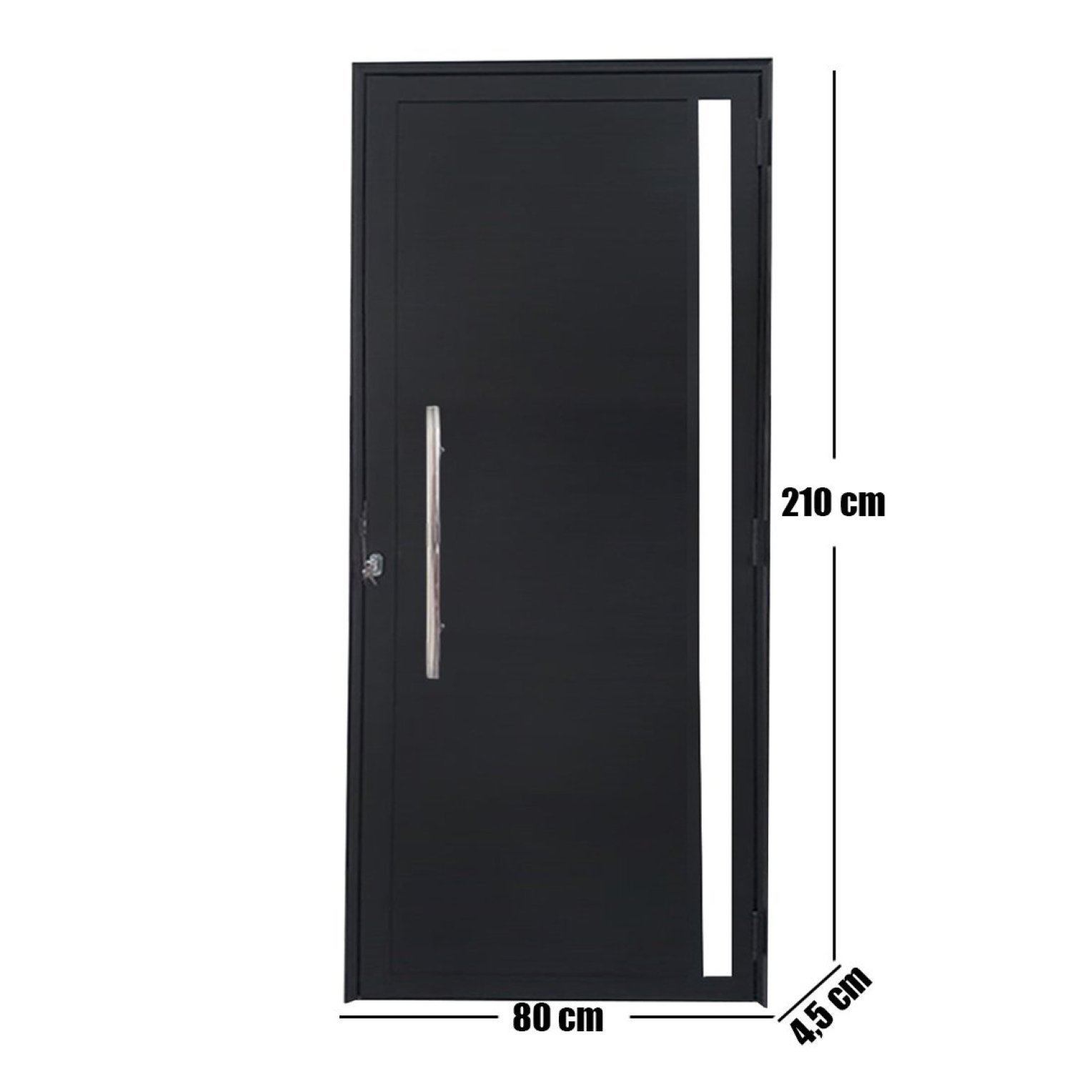 Porta Lambril de Alumínio 210 x 80cm com Puxador e Vidro Linha Veneza Lado Direito - 5