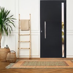 Porta Lambril de Alumínio 210 X 80cm com Puxador e Vidro Linha Veneza Lado Direito