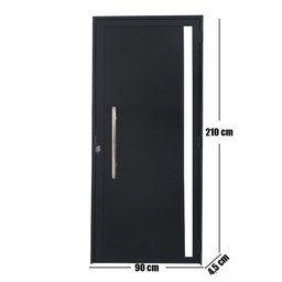 Porta Lambril de Alumínio 210 x 90cm com Puxador e Vidro Linha Veneza Lado Direito - 5