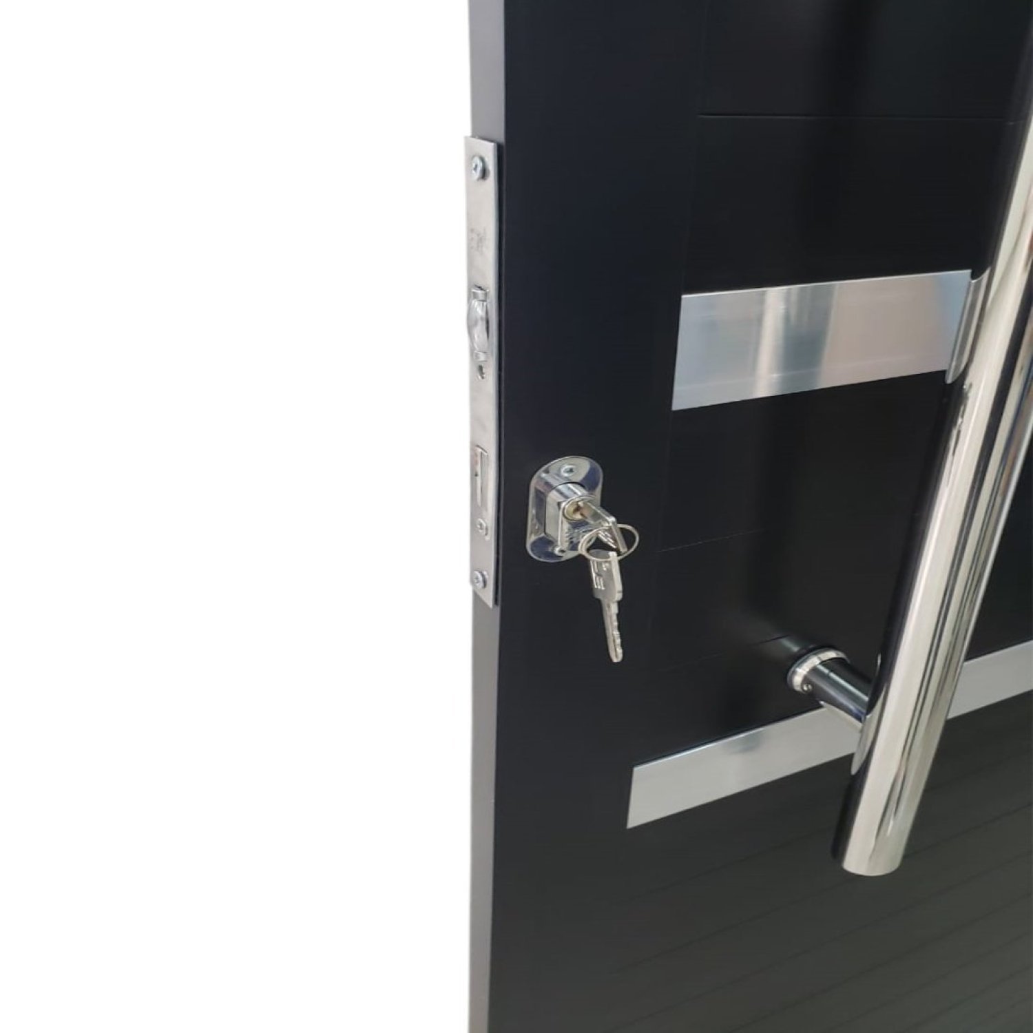 Porta Lambril de Alumínio 210 x 80cm com Friso e Visor Linha Veneza Lado Esquerdo - 6