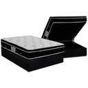 Ver imagem 1 de Cama Box Baú Casal: Colchão Molas Ortobom Nanolastic Physical Spring + Base CRC Courano Black(