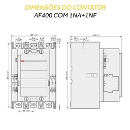 Contator 400a Af400-30-11-70 - 1na+1nf 100-250vcc/ca - 2