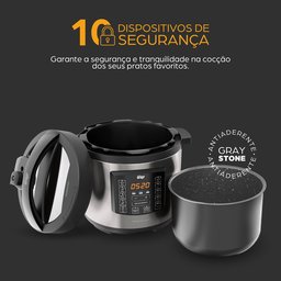 Panela de Pressão Elétrica Wap Wppe1 6l Antiaderente com 10 Travas de Segurança 1000w 127v - 8