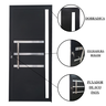 Porta Lambril de Alumínio 210 x 90cm com Friso e Visor Linha Veneza Lado Direito - 5
