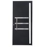 Porta Lambril de Alumínio 210 x 90cm com Friso e Visor Linha Veneza Lado Direito - 3