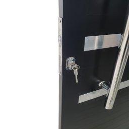 Porta Lambril de Alumínio 210 x 90cm com Friso e Visor Linha Veneza Lado Direito - 9
