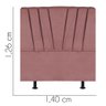 Cabeceira Estofada Bélgica 140cm Casal Para Cama Box Quarto Suede Rose Gold - Ahazzo Móveis - 3