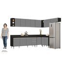Ver imagem 3 de Armário de Cozinha Modulado de Canto 8 Peças Cp26 Balcão com Tampo Preto/cinza - Lumil Lumil Móveis