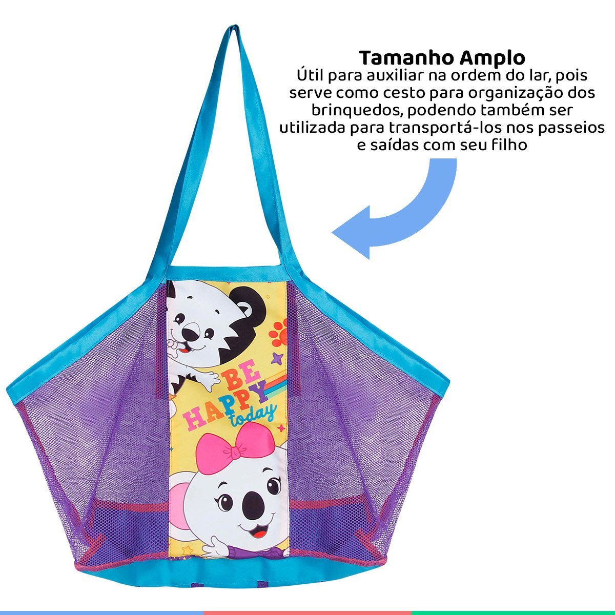 Bolsa De Transporte Para Organização De Brinquedos Infantil Sacola Multiuso Turma Da Lillica Baby Go - 2