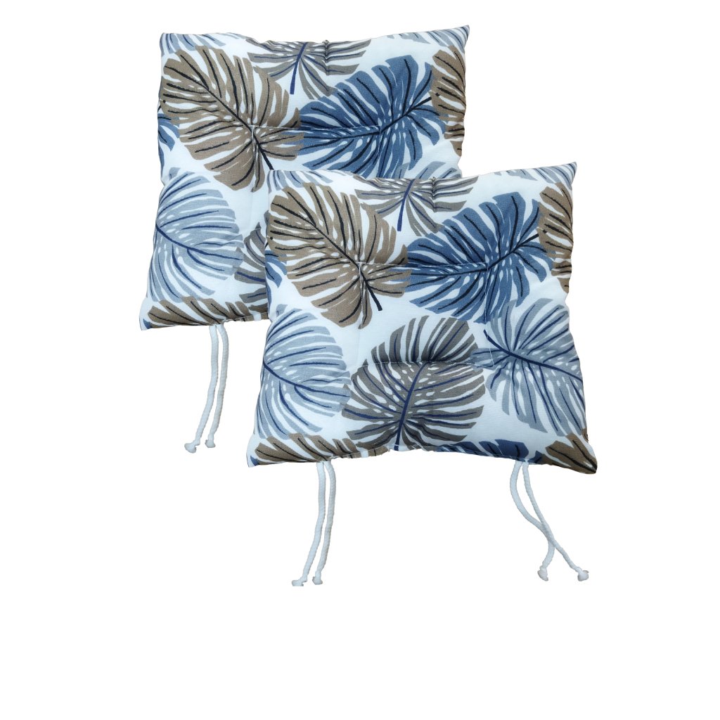 Kit 6 Almofada Assento 50 Cm X 50 Cm Estampada:azul e Marrom - 1