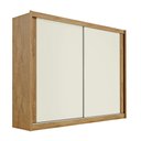 Ver imagem 2 de Guarda Roupa Creta com 2 Portas 100% Mdf Amêndoa Off White - Móveis Europa