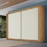 Guarda Roupa Creta com 2 Portas 100% Mdf Amêndoa Off White - Móveis Europa - 1