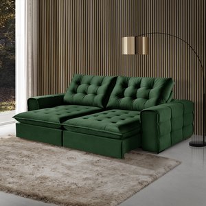 Sofá Retrátil e Reclinável Galliano 2,10m - Fortbello Estofados:verde