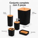 Ver imagem 2 de Conjunto Preto para Banheiro 5 Pecas Linha Istambul