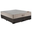 Ver imagem 1 de Cama Box Queen Bipartido Sintético + Colchão Ortobom Airtech Molas Ensacadas 65x158x198 Marrom