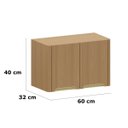 Ver imagem 3 de Armário Aéreo Geladeira 100% MDF 60 cm 2 Portas Lumen Freijó
