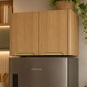 Ver imagem 5 de Armário Aéreo Geladeira 100% MDF 60 cm 2 Portas Lumen Freijó