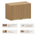 Ver imagem 2 de Armário Aéreo Geladeira 100% MDF 60 cm 2 Portas Lumen Freijó