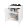 Conjunto Cozinha Armário 2 Portas 5 Nichos e Balcão para Cooktop 2 Portas - 5