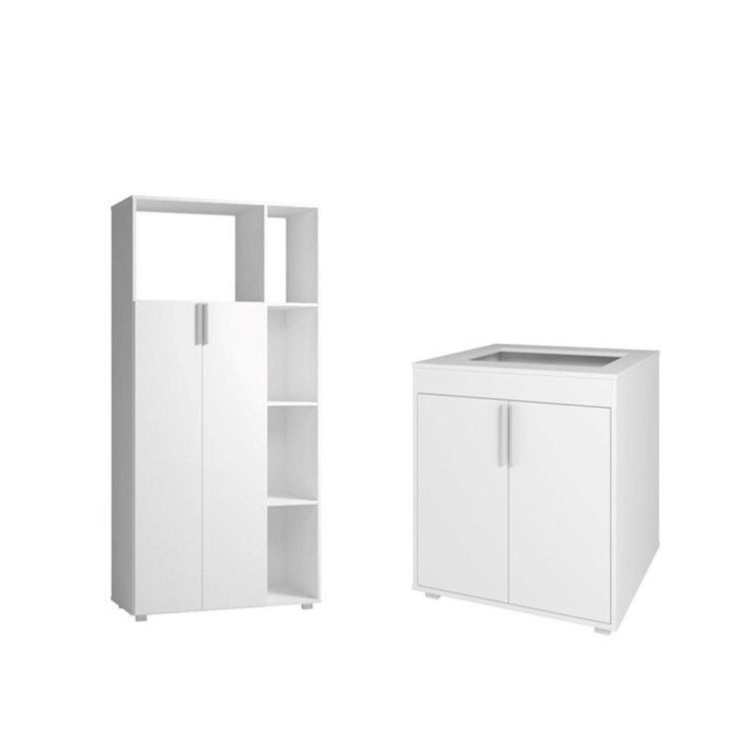 Conjunto Cozinha Armário 2 Portas 5 Nichos e Balcão para Cooktop 2 Portas - 2