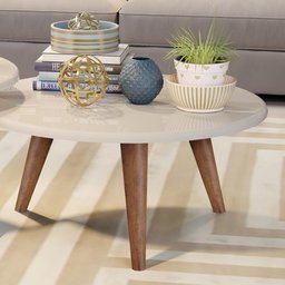 Conjunto de Mesas de Centro Pés Palito Isis Off White - 4