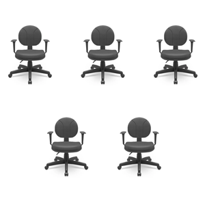 Kit 5 Cadeiras para Escritório Ergonômica Executiva Operativa NR17