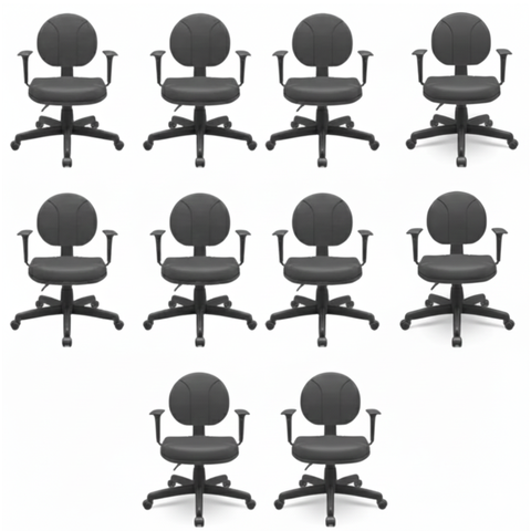 Kit 10 Cadeiras para Escritório Ergonômica Executiva Operativa NR17