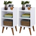 Ver imagem 1 de Kit 2 Mesinha de Cabeceira para Quarto Cama Branco