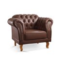 Ver imagem 3 de Poltrona Decorativa Marrom Corino Sintético Chesterfield Clássica Duque Yescasa