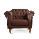 Ver imagem 5 de Poltrona Decorativa Marrom Corino Sintético Chesterfield Clássica Duque Yescasa