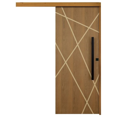 Porta de Correr Agatha Trilho Embutir Pux. Tubolar Preto 1.20 X 2.10 Lado Direito – Hale